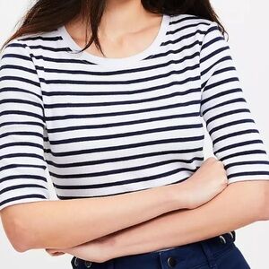 Loft perfect ribbed elbow sleeve top
